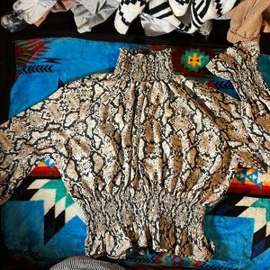 Long sleeve snake print shirt
